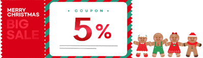 Merry Christmas. Big Sale. coupon 5%